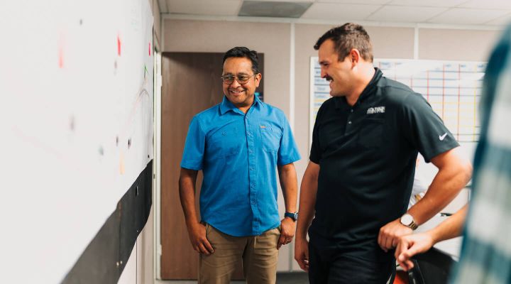 two atkinson workers at the Irvine California Office