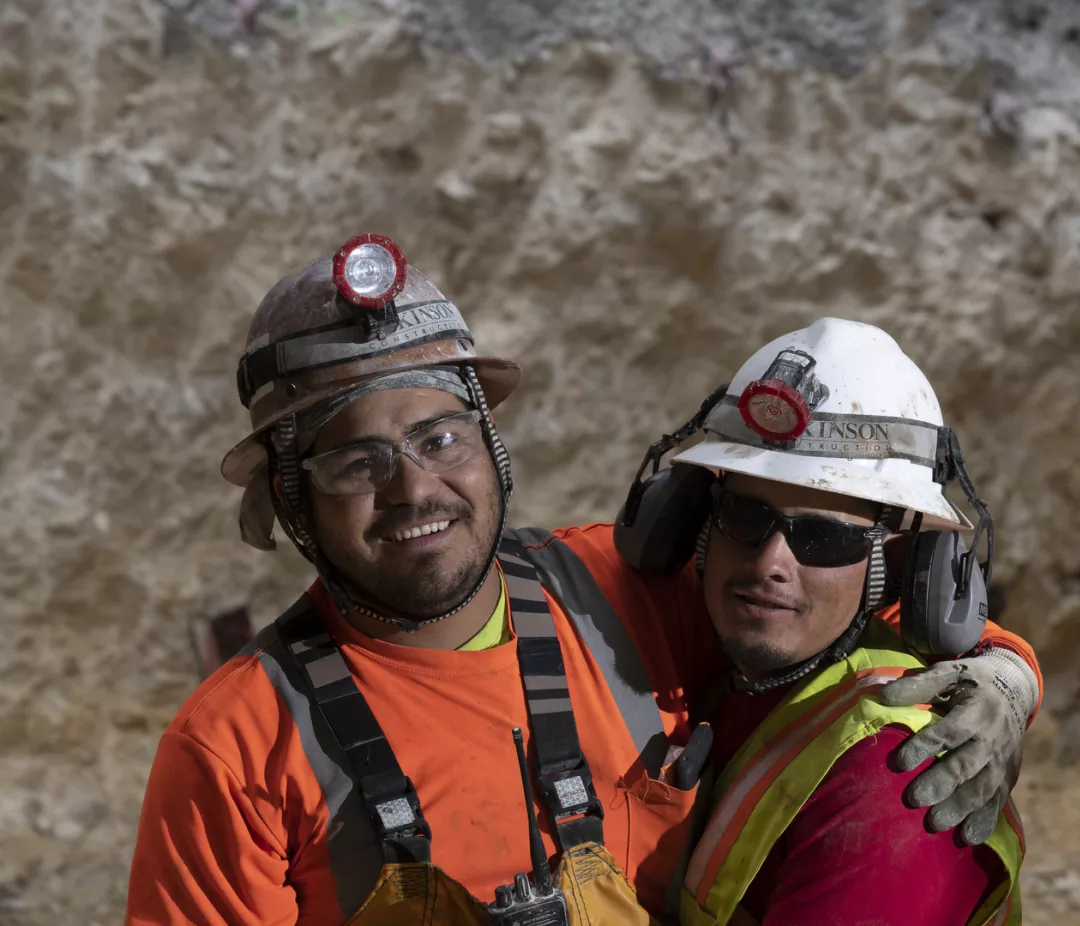 Two Atkinson craft team members pose in their PPE