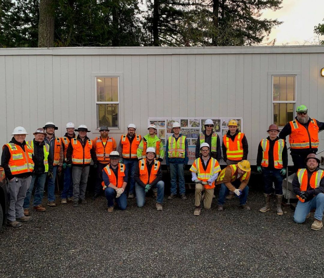 group photo of construction workers