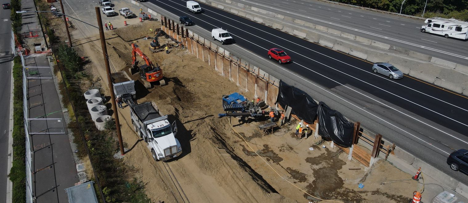 Installing Tie Back for Shoring Wall and Structure Excavation