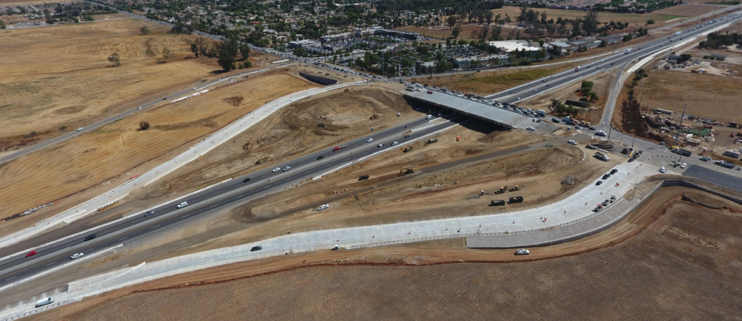 aerial view of I-215 and Scott road interchange