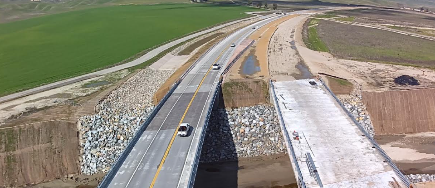 Aerial of two new bridges