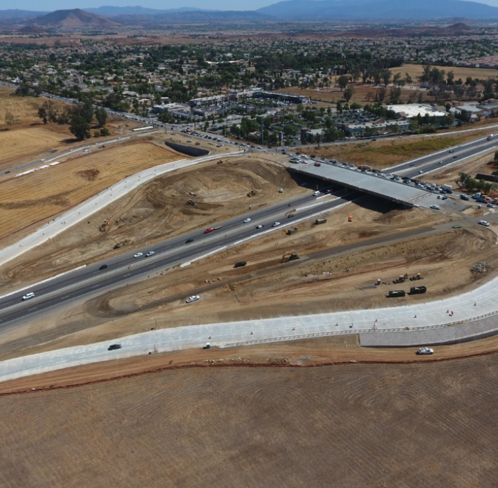 aerial view of I-215 and Scott road interchange