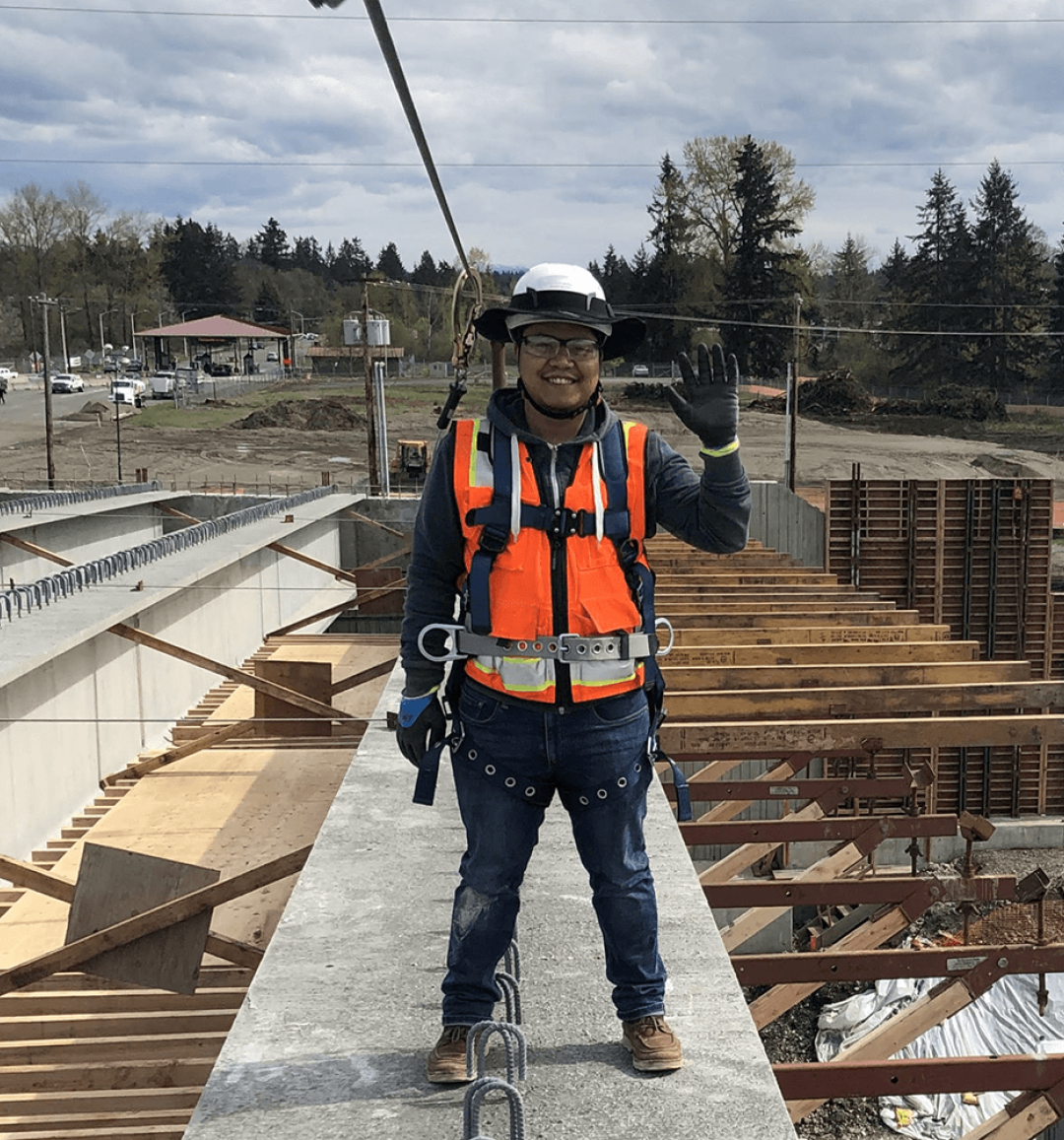 construction worker smiling